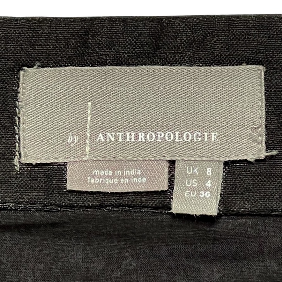 Anthropologie Linen Blend Black Maxi Skirt Size 4 - Picture 8 of 13